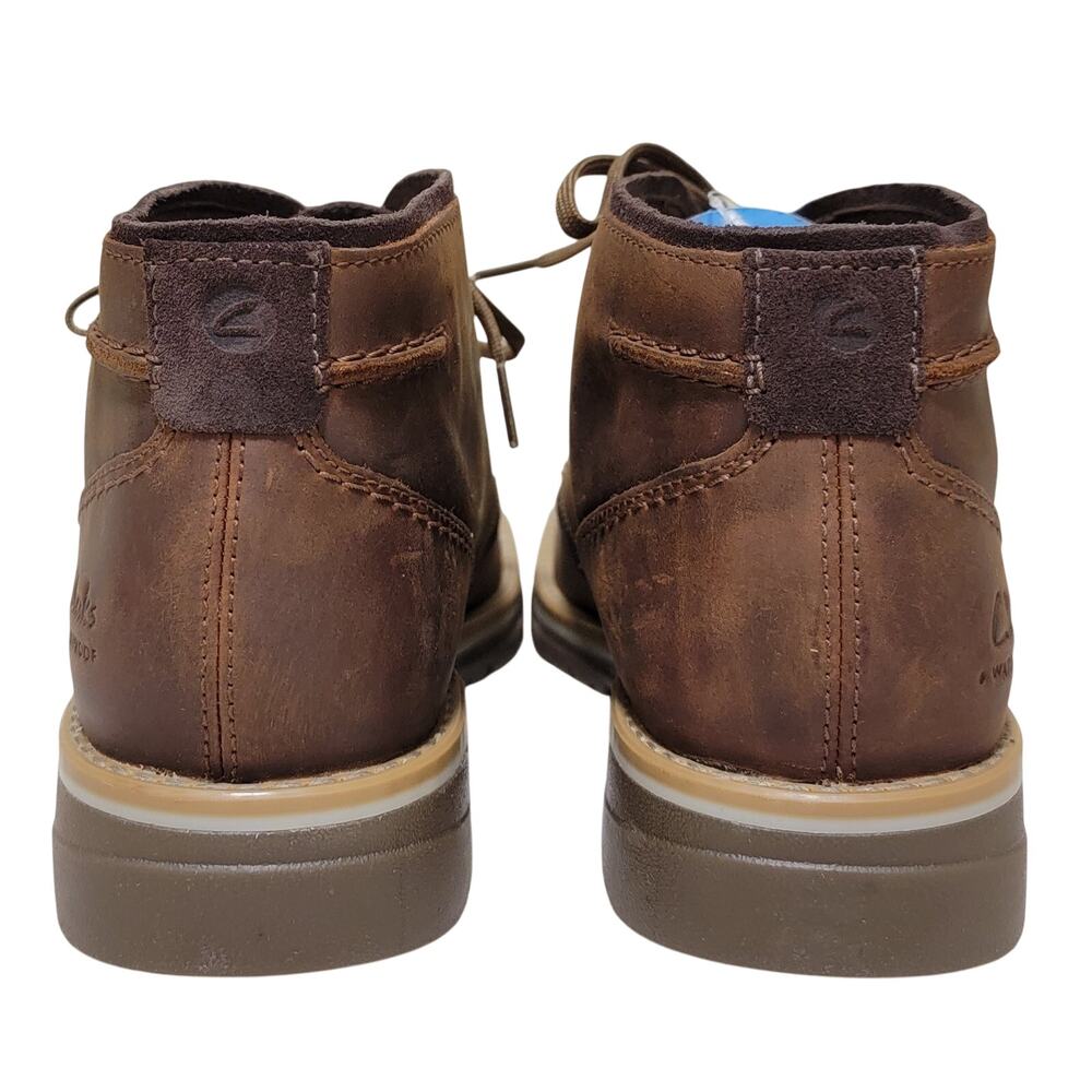 Clarks Morris Peak Waterproof Chukka Boots Size US 8.5W Beeswax Brown Leather - Picture 5 of 7